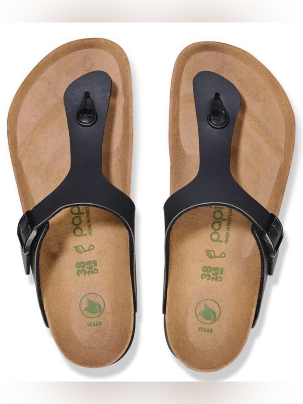 Birkenstock 💅 Papillio Gizeh Flex Vegan Leather Black Platform Sandals 37 38 39 - Picture 7 of 9